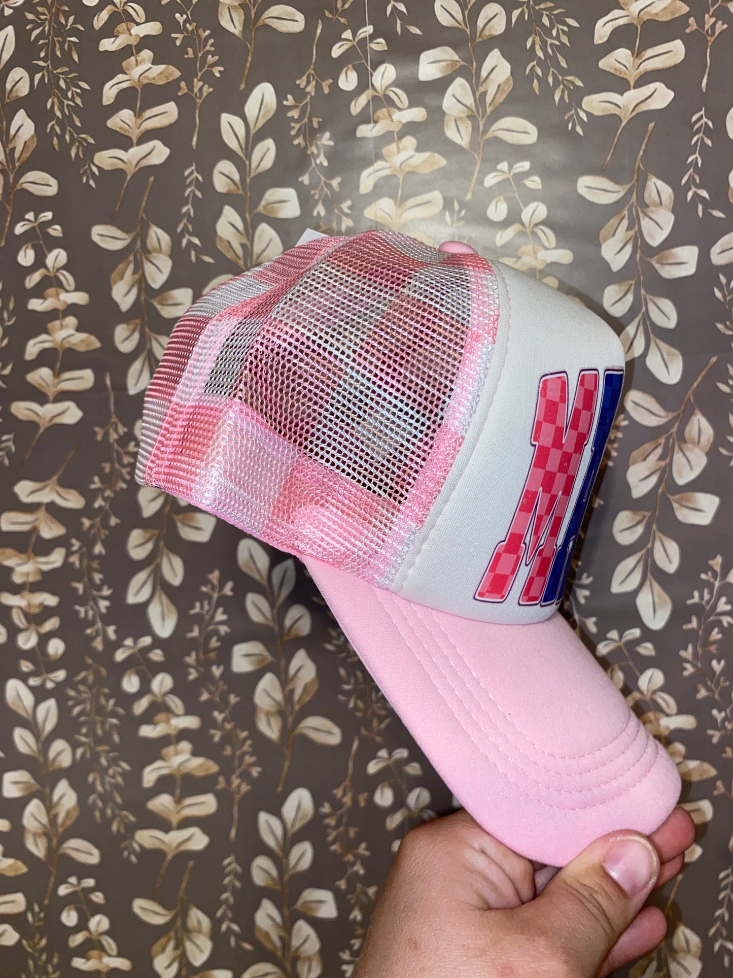 Pink Mama Trucker hat