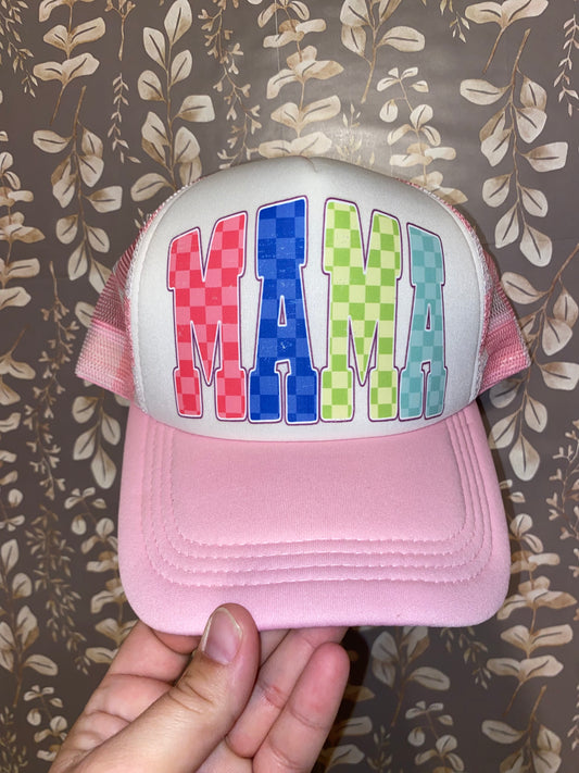 Pink Mama Trucker hat